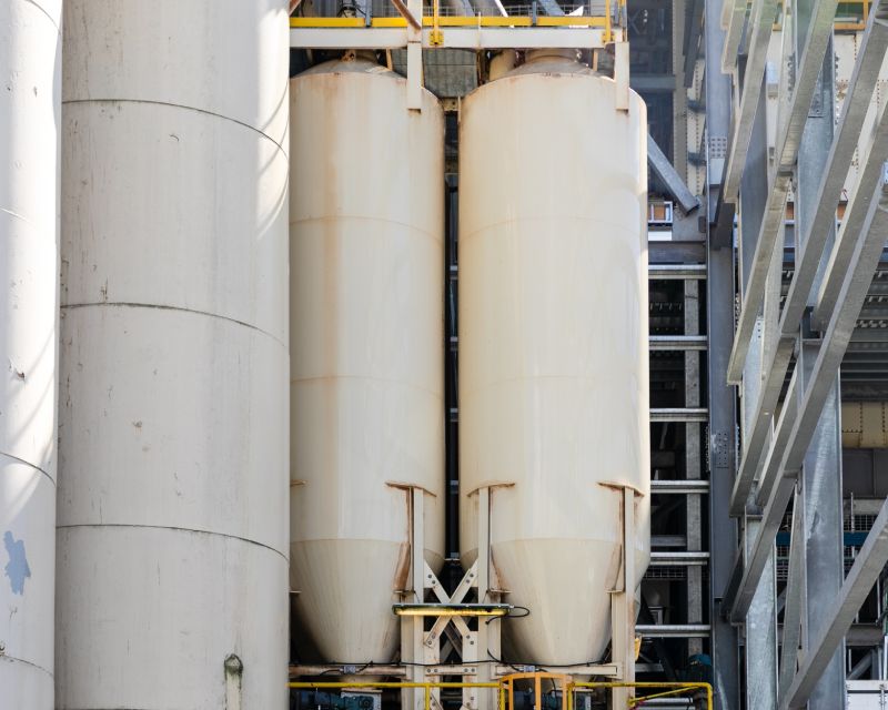 After Industrial pressure washing silos service