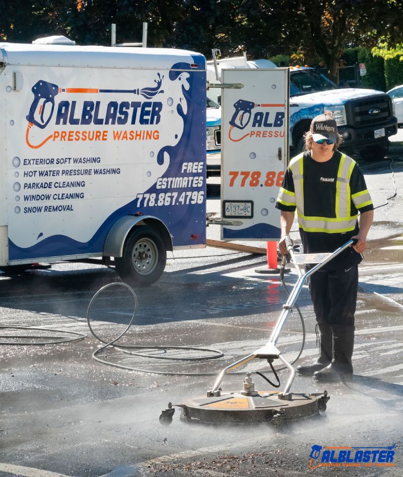 Commercial parking lot cleaning in West Vancouver