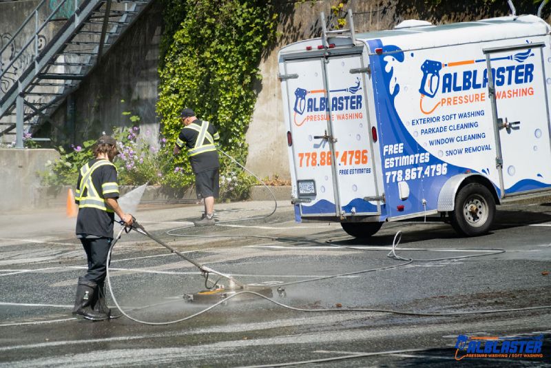 Commercial parking lot cleaning in West Vancouver